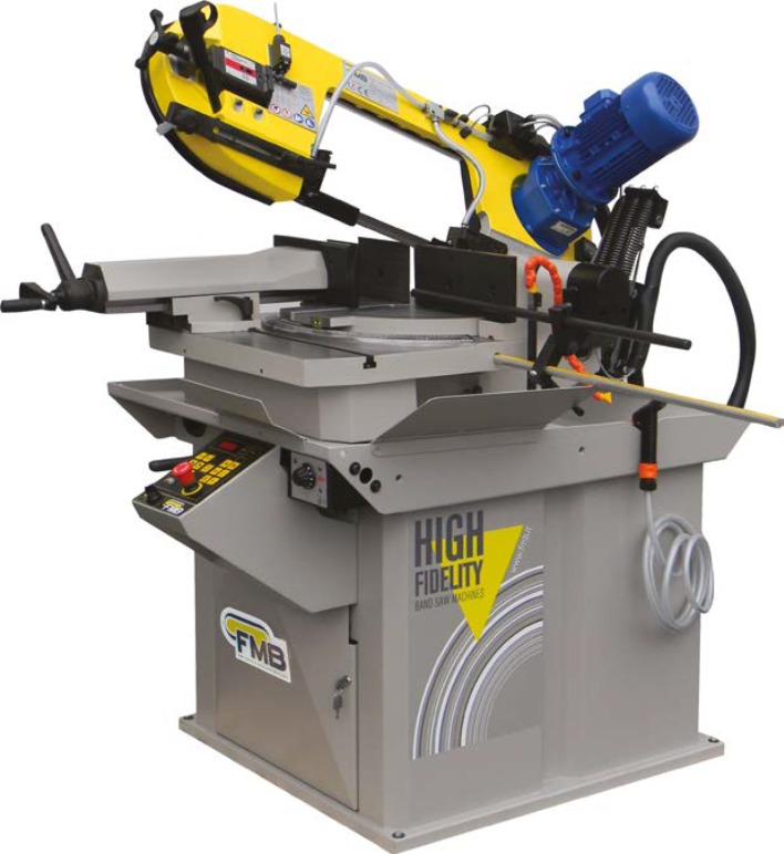 FMB Calipso with Positive Hydraulic Cutting Pressure, Machine Operates Like a Semi Automatic Saw with Manual Jaw Vise Open & Close Adjustment